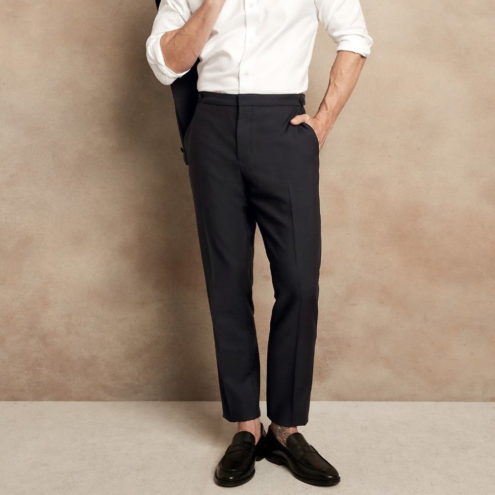 Banana Republic Slim Navy Tuxedo Pant size 29/30